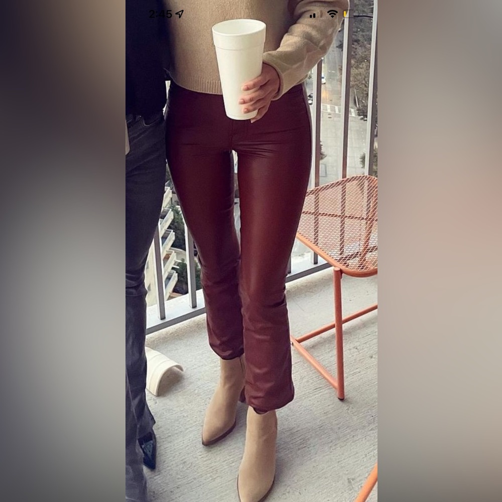 MOTHER Denim insider ankle brown leather pants!!